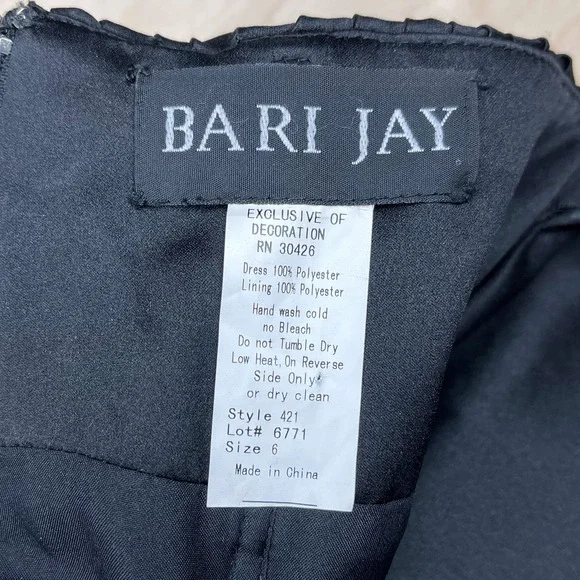 Vintage 1990s Black Satin Strapless Ruched Empire Waist Gown - Picture 5 of 7